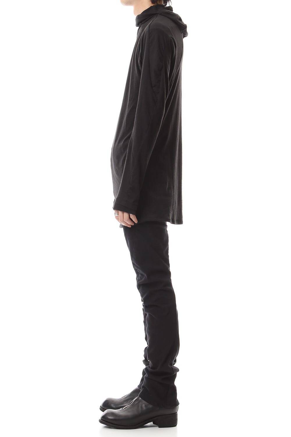 Yak india Gauze balaclava Hooded long sleeve T-shirts - ST101-0079A Black