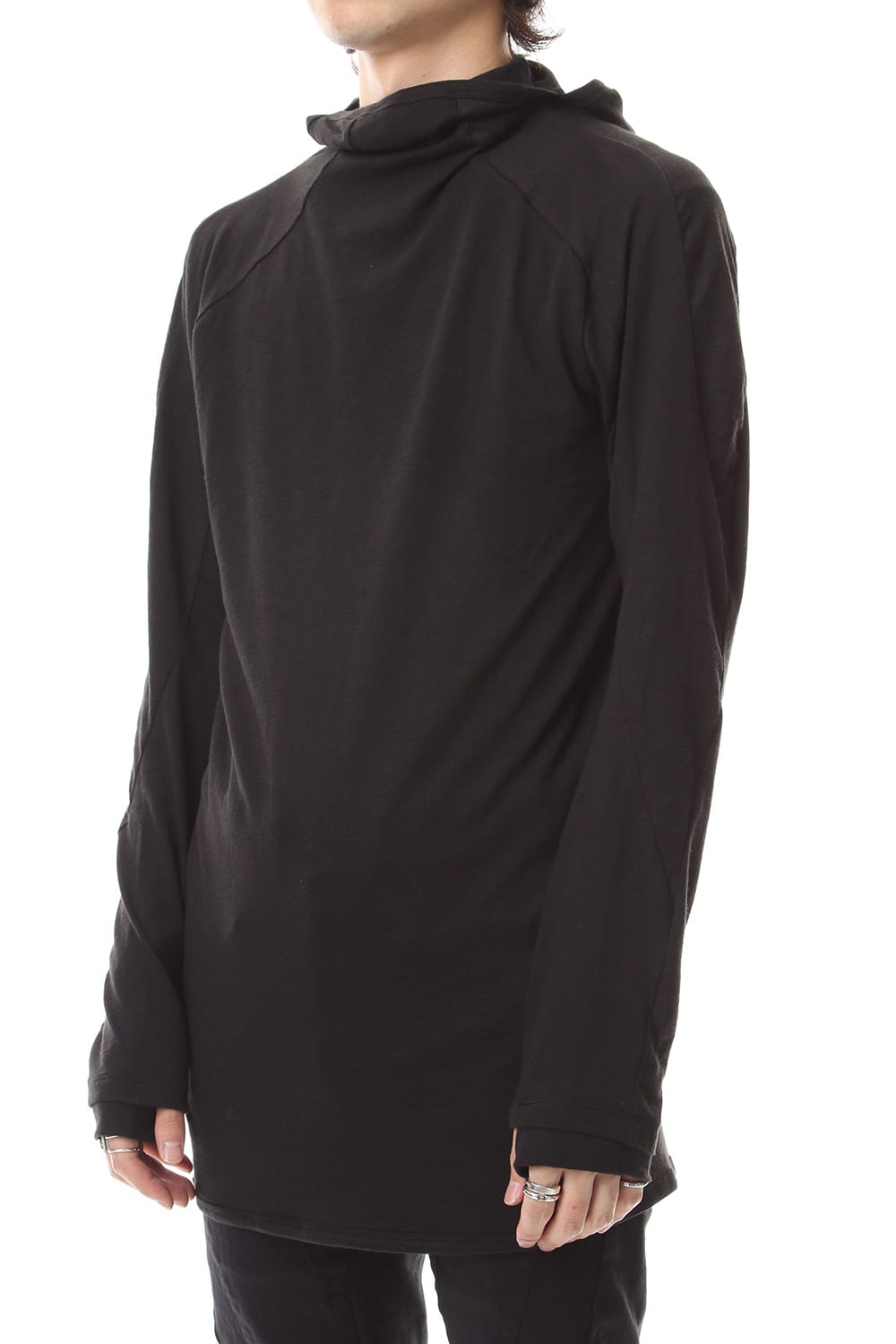 Yak india Gauze balaclava Hooded long sleeve T-shirts - ST101-0079A Black