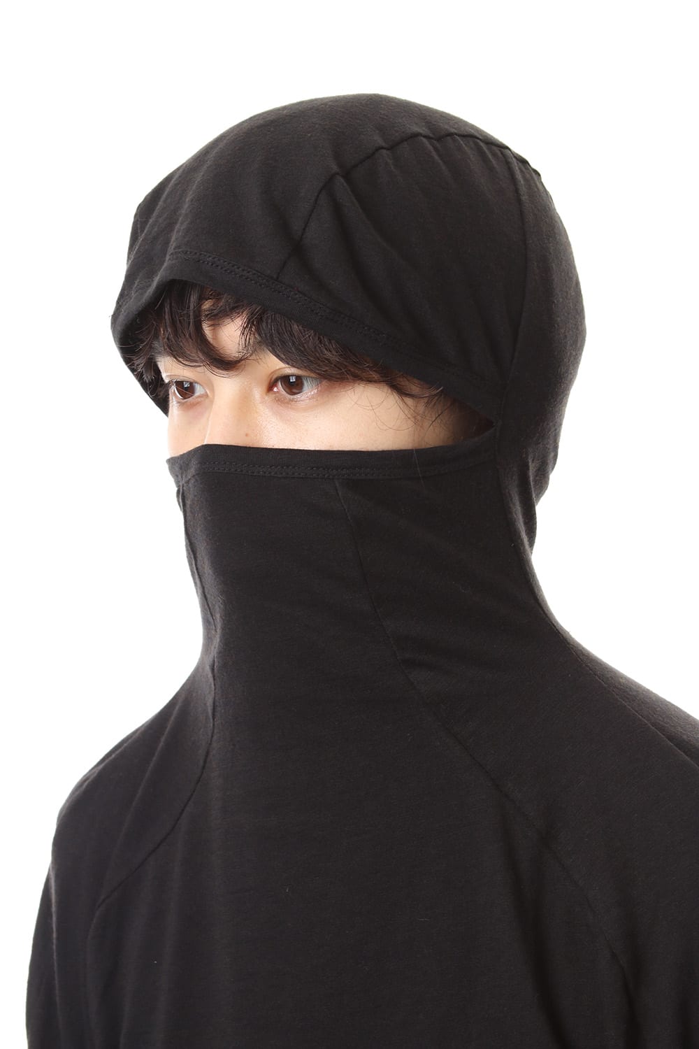 Yak india Gauze balaclava Hooded long sleeve T-shirts - ST101-0079A Black