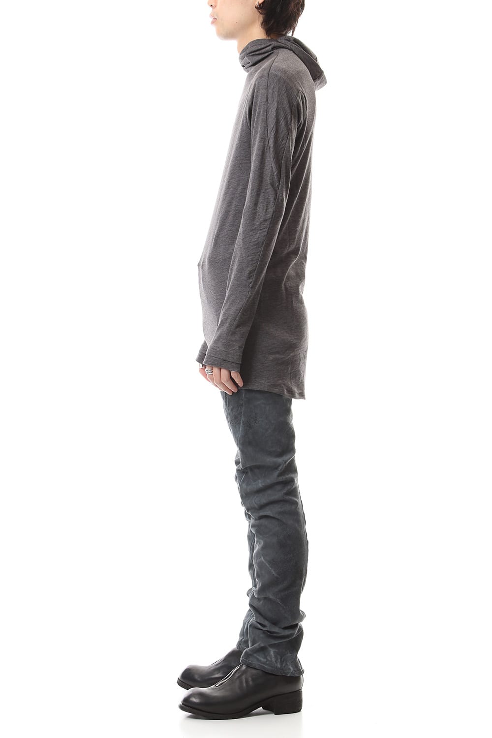 Yak india Gauze balaclava Hooded long sleeve T-shirts - ST101-0079A Charcoal