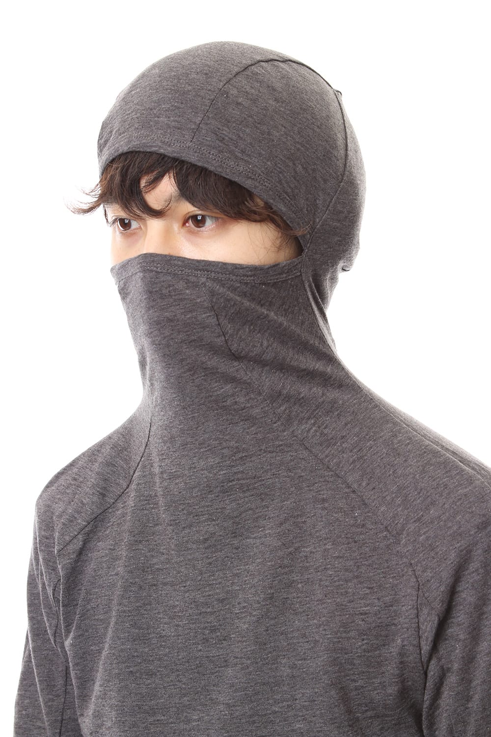 Yak india Gauze balaclava Hooded long sleeve T-shirts - ST101-0079A Charcoal