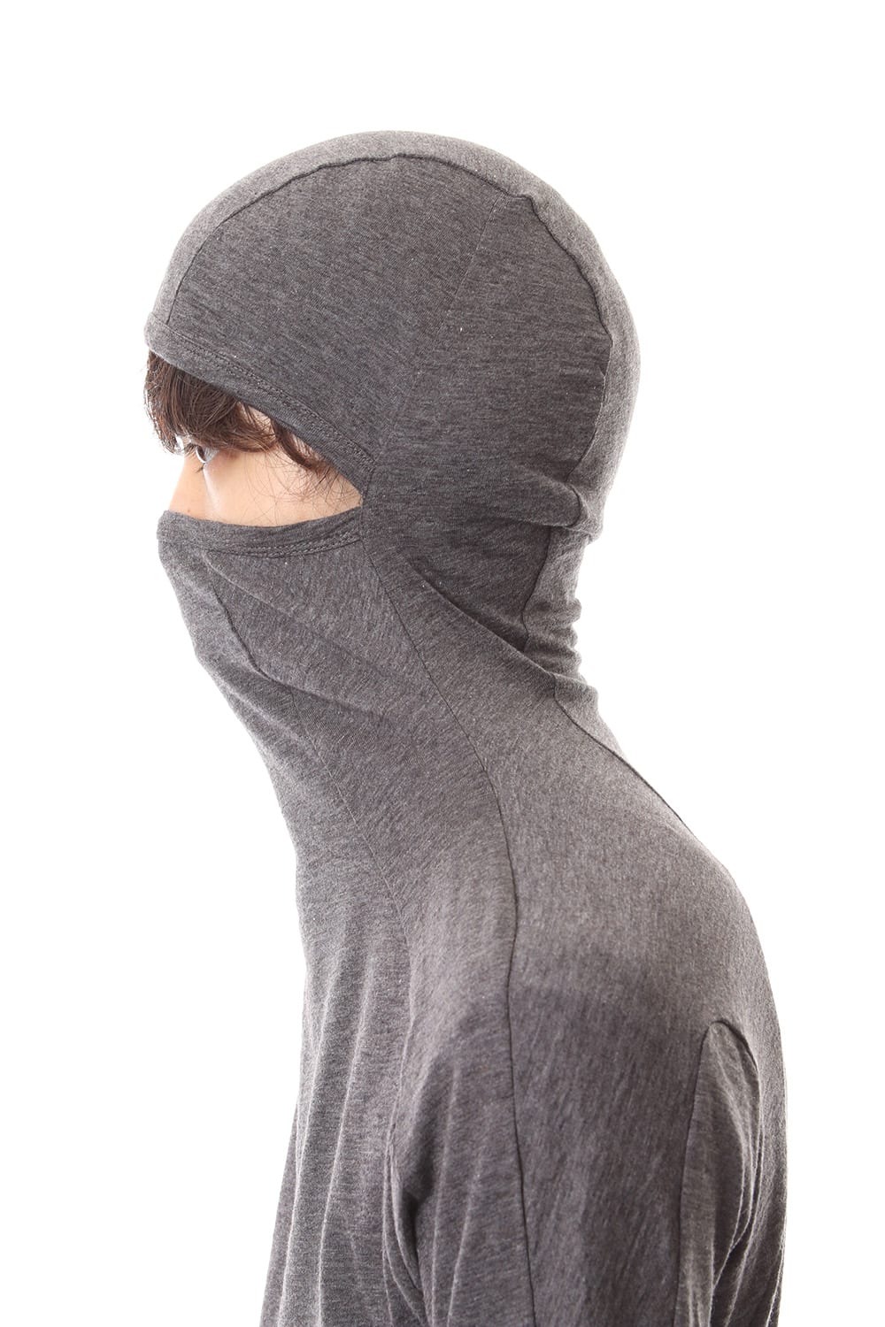 Yak india Gauze balaclava Hooded long sleeve T-shirts - ST101-0079A Charcoal