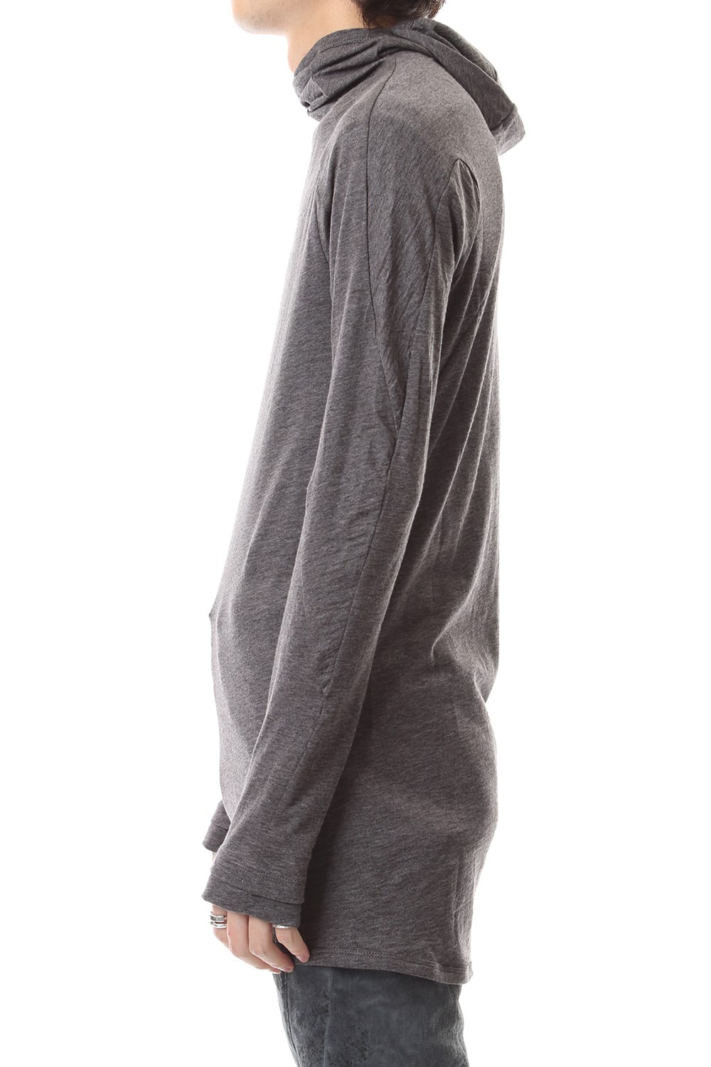 Yak india Gauze balaclava Hooded long sleeve T-shirts - ST101-0079A Charcoal