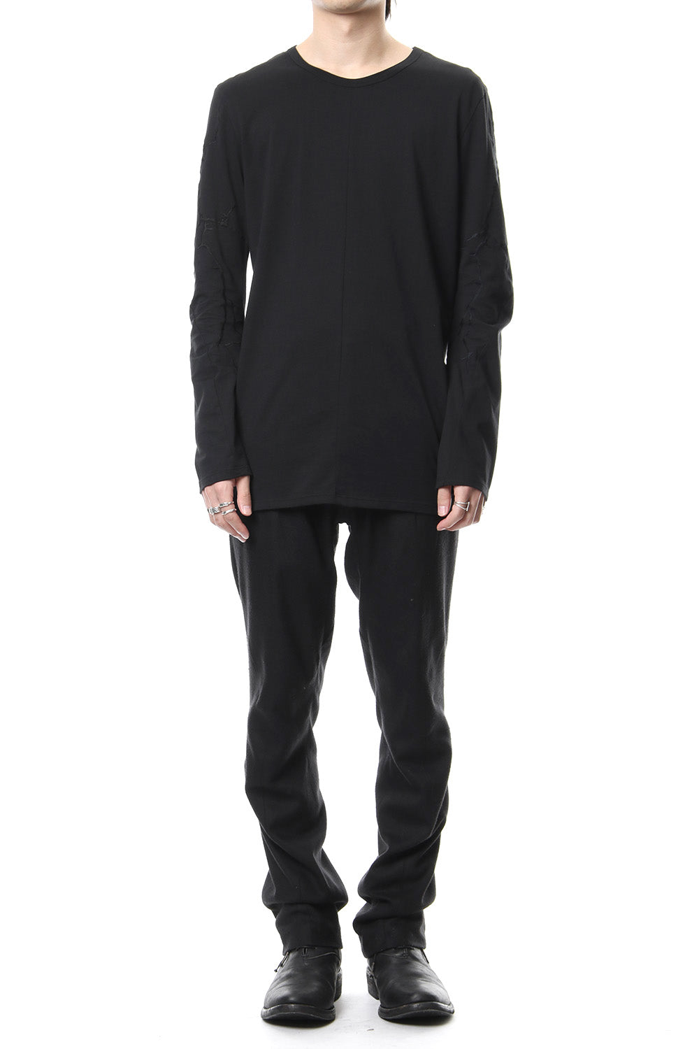 High Gauge India Embroidery Long Sleeve T-shirt - ST101-0079S