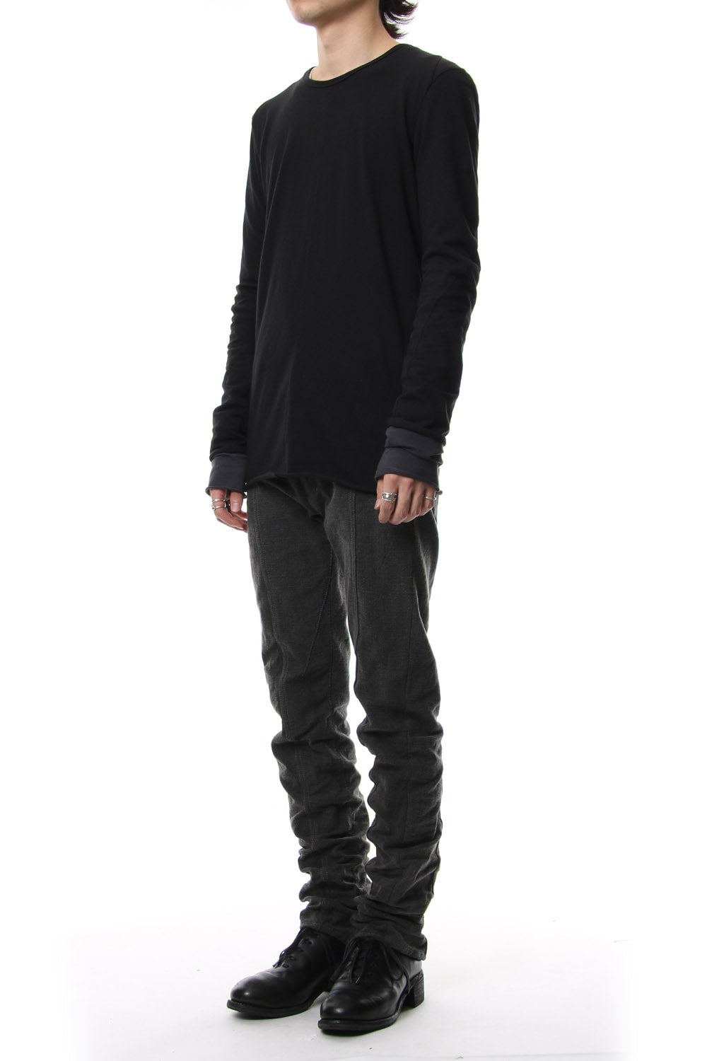 Neep silk × cotton jersey long sleeve T shirt