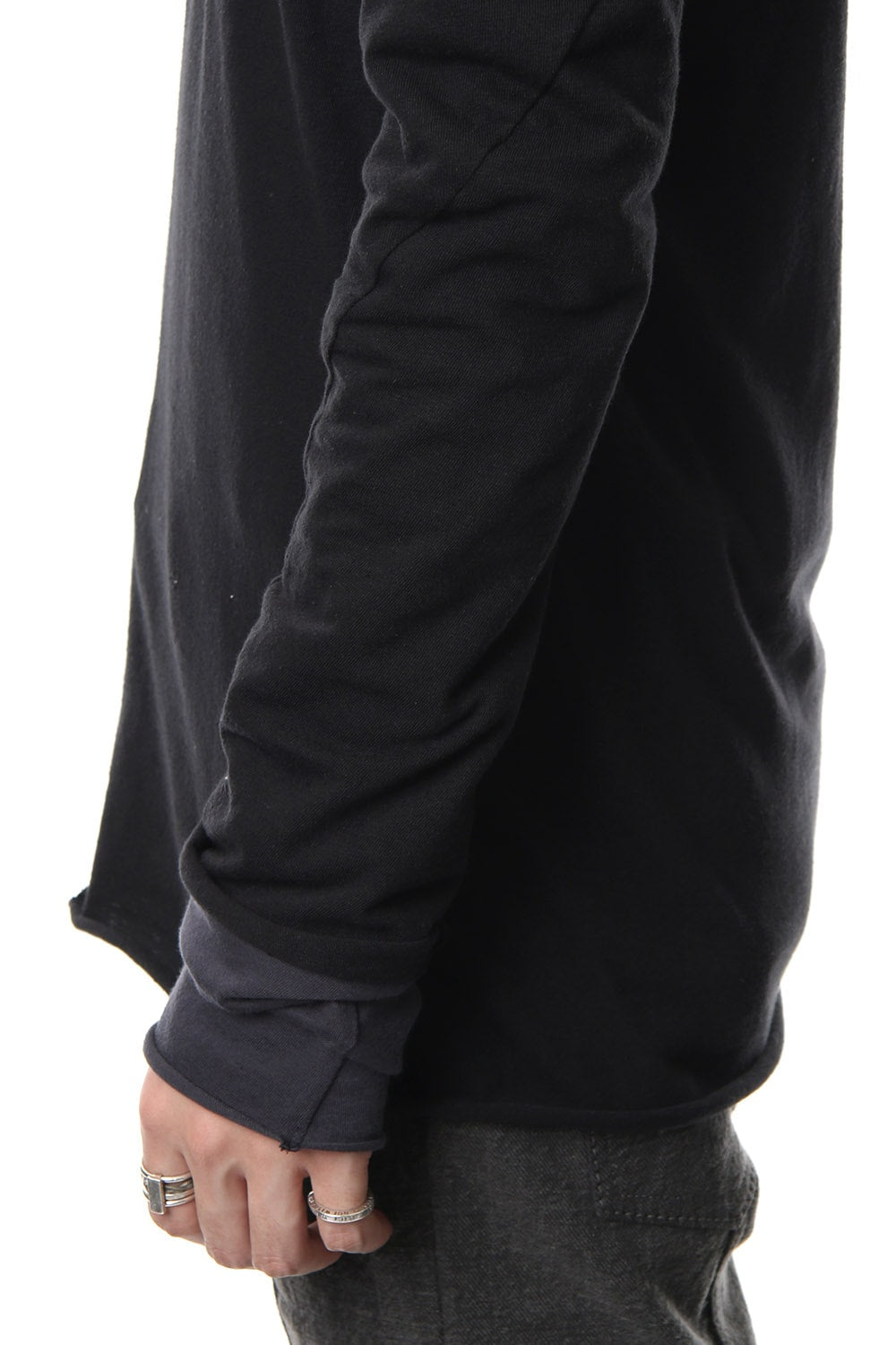 Neep silk × cotton jersey long sleeve T shirt