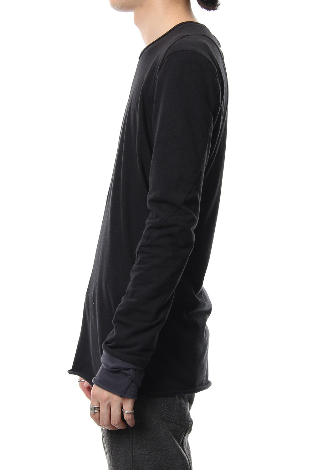 Neep silk × cotton jersey long sleeve T shirt