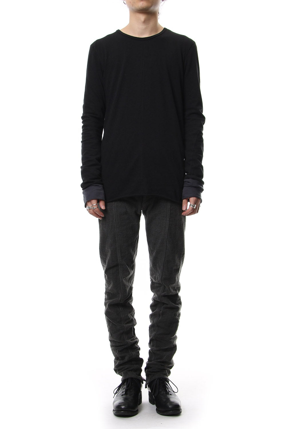 Neep silk × cotton jersey long sleeve T shirt