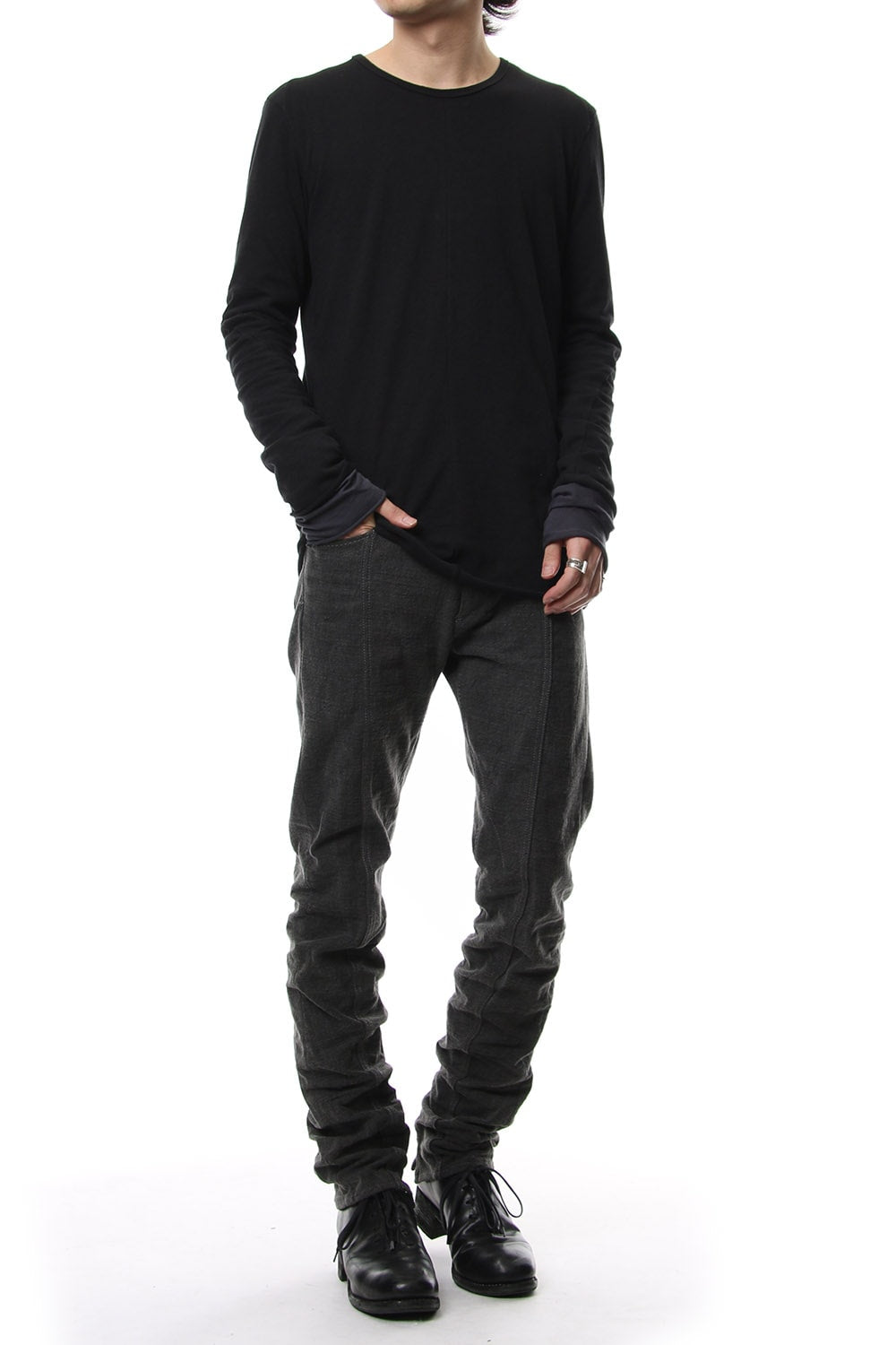 Neep silk × cotton jersey long sleeve T shirt