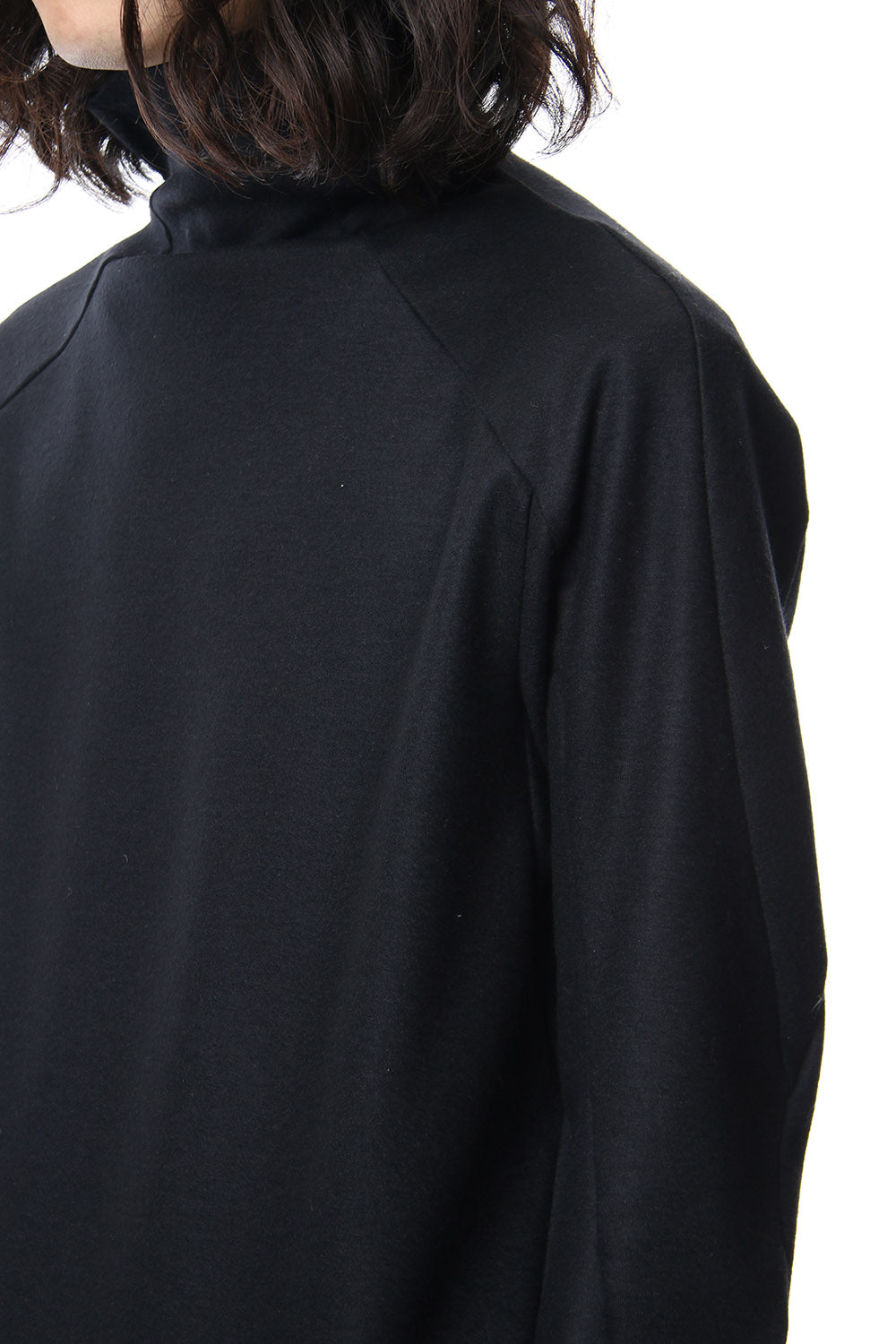 Super 100's wool smooth high neck long sleeve t-shirt