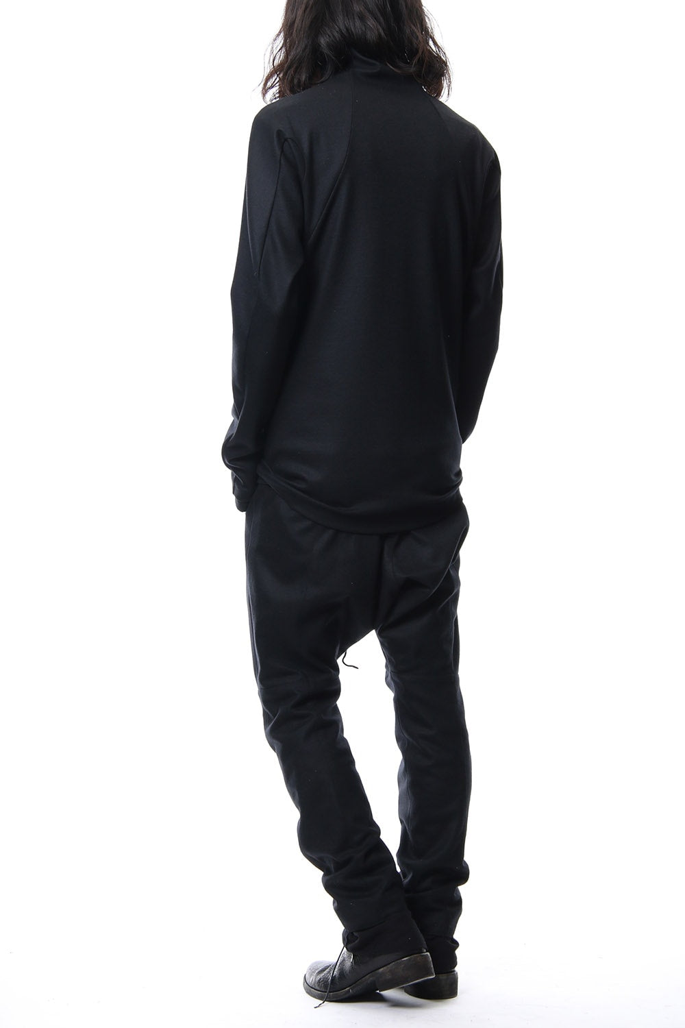 Super 100's wool smooth high neck long sleeve t-shirt