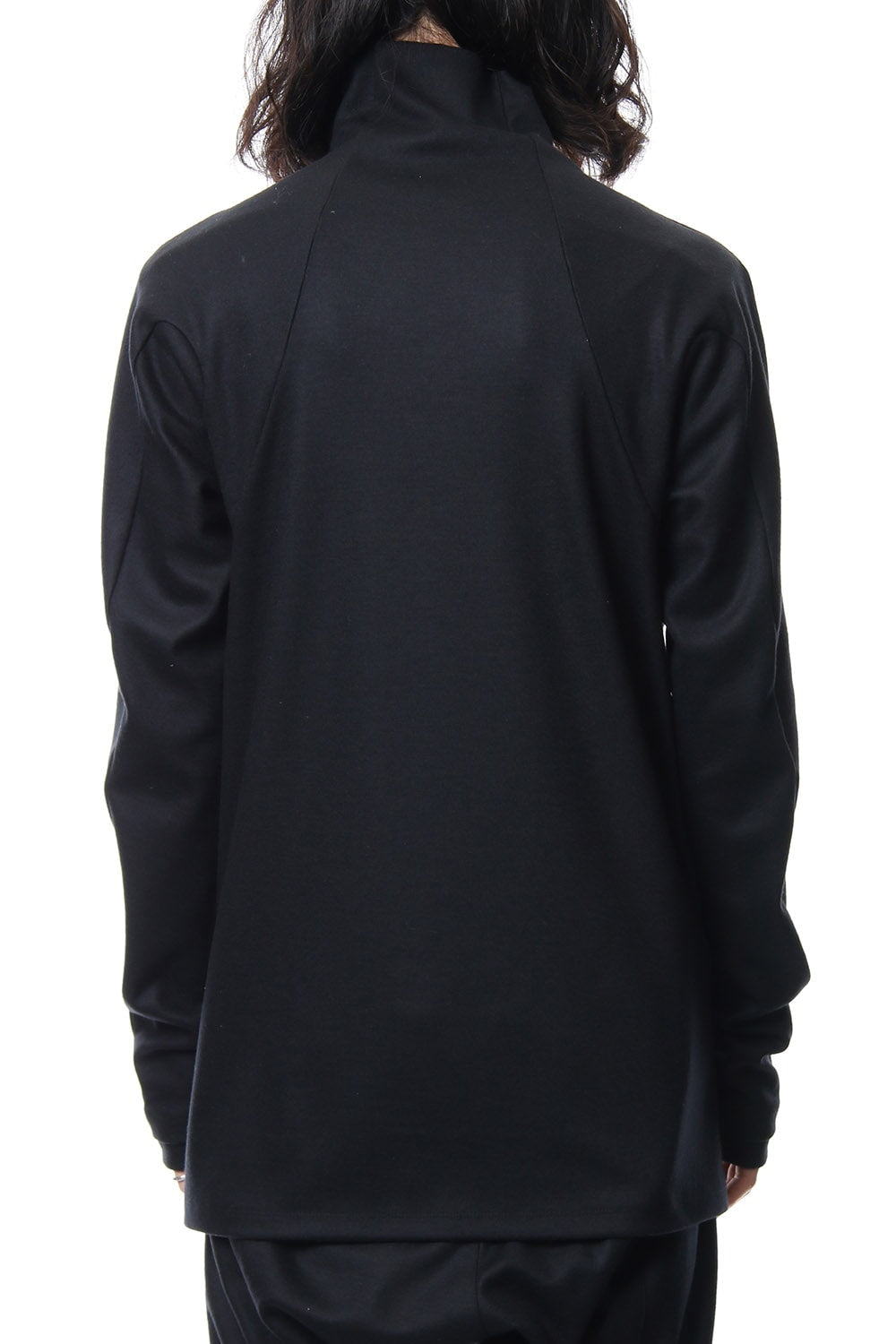 Super 100's wool smooth high neck long sleeve t-shirt