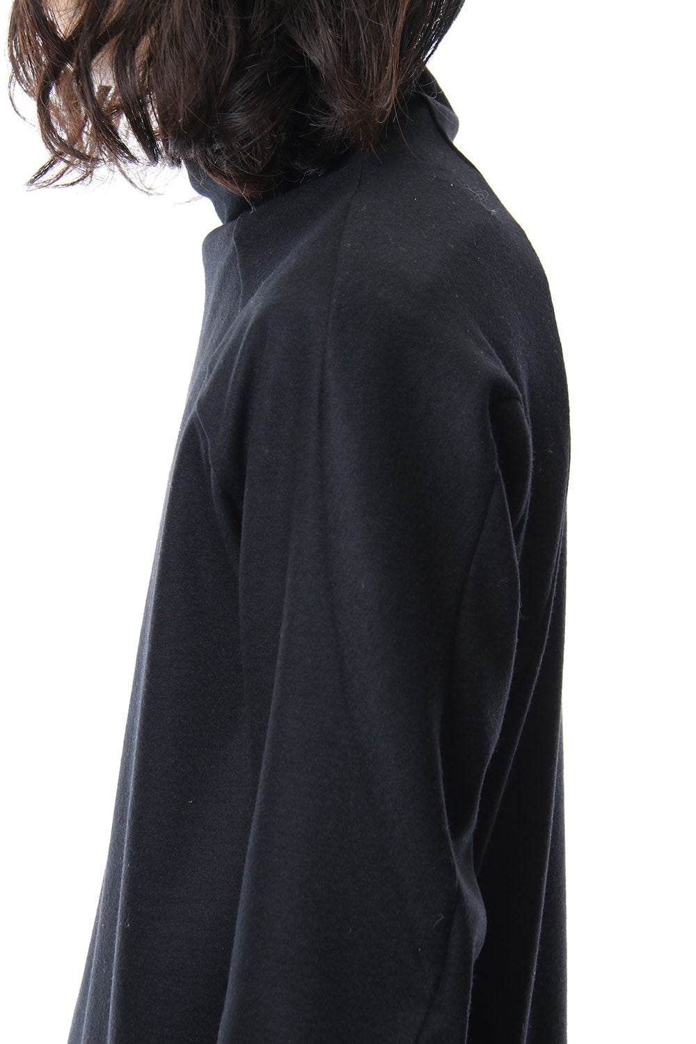 Super 100's wool smooth high neck long sleeve t-shirt