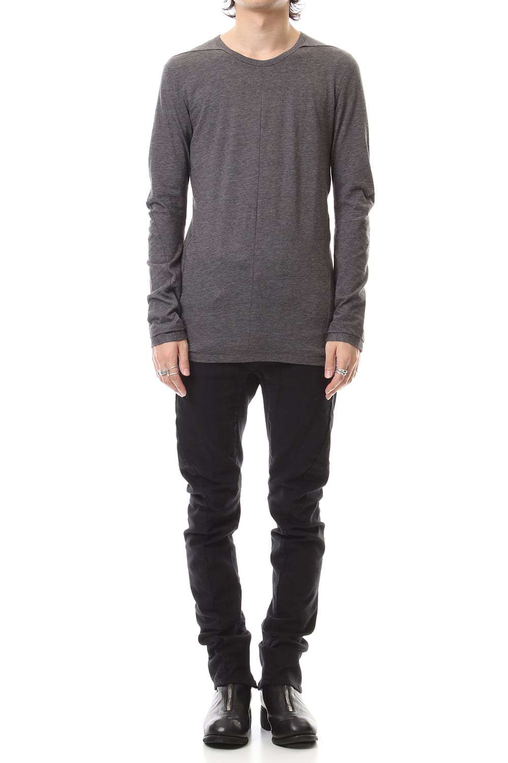 Yak india long sleeve T-shirts - ST101-0099A Charcoal