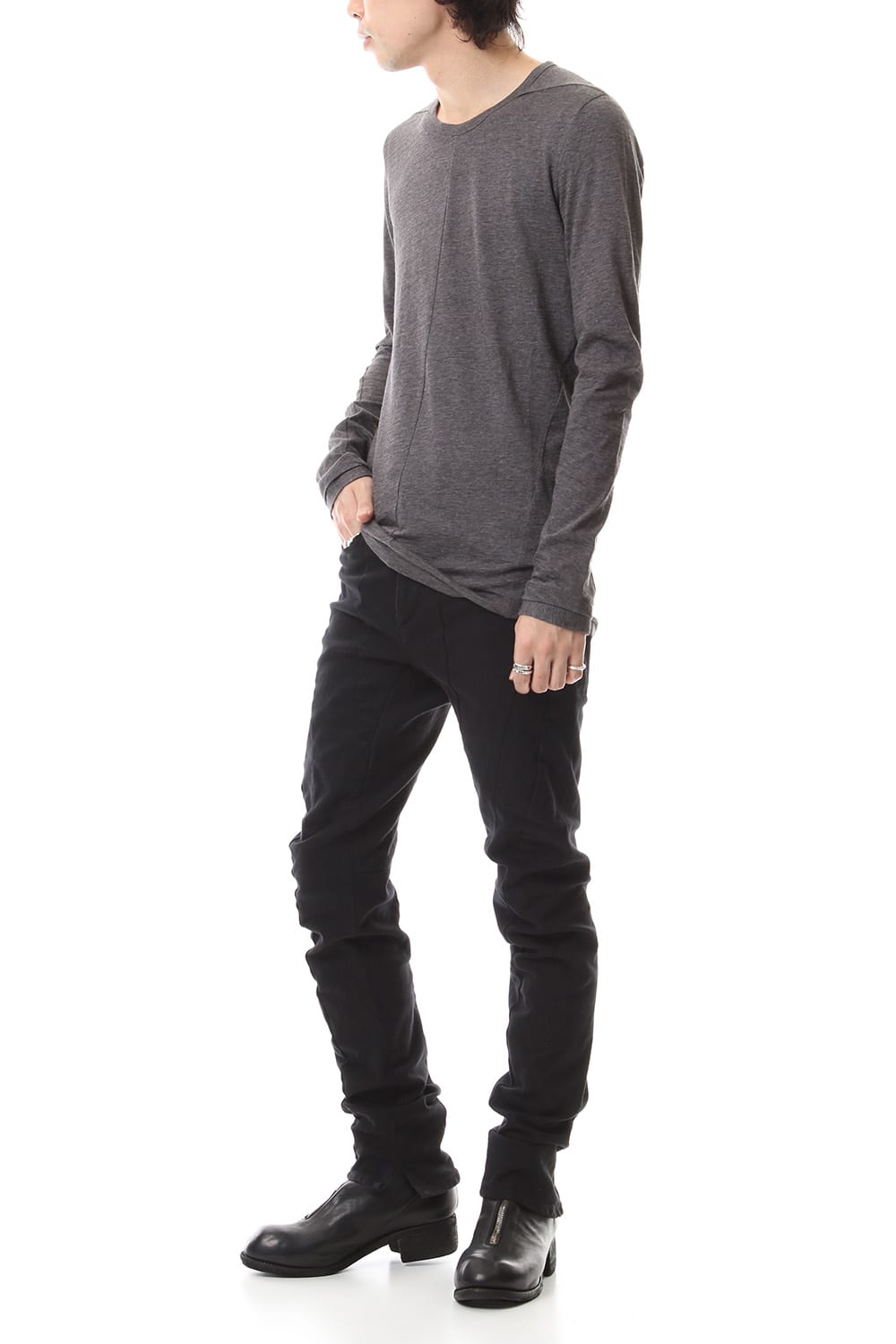 Yak india long sleeve T-shirts - ST101-0099A Charcoal