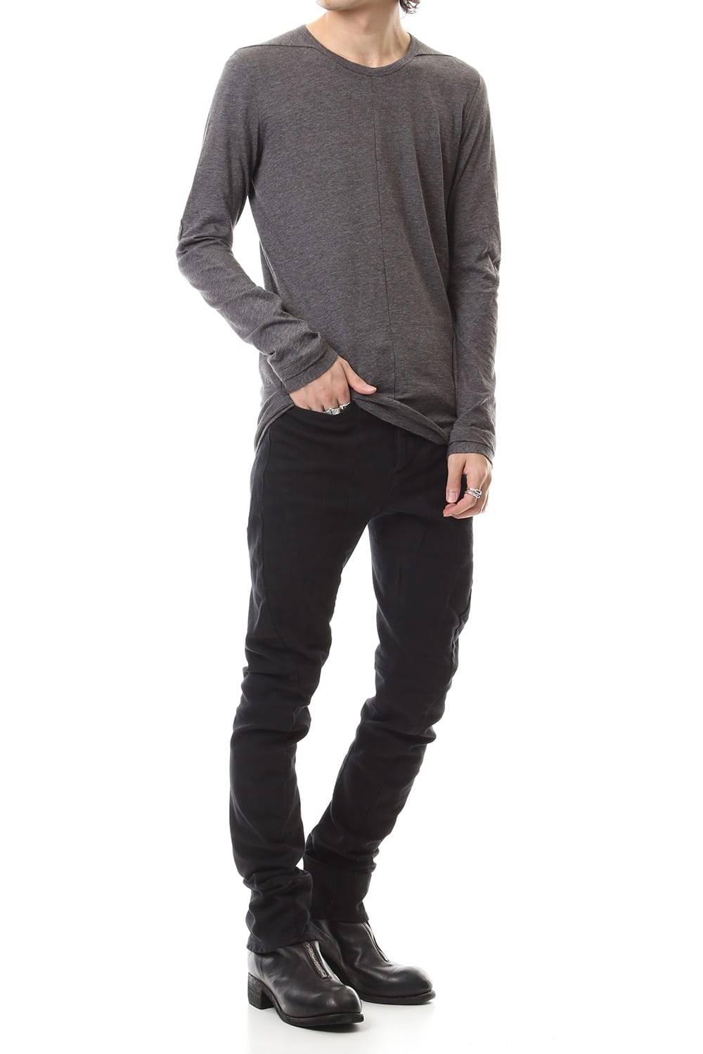 Yak india long sleeve T-shirts - ST101-0099A Charcoal