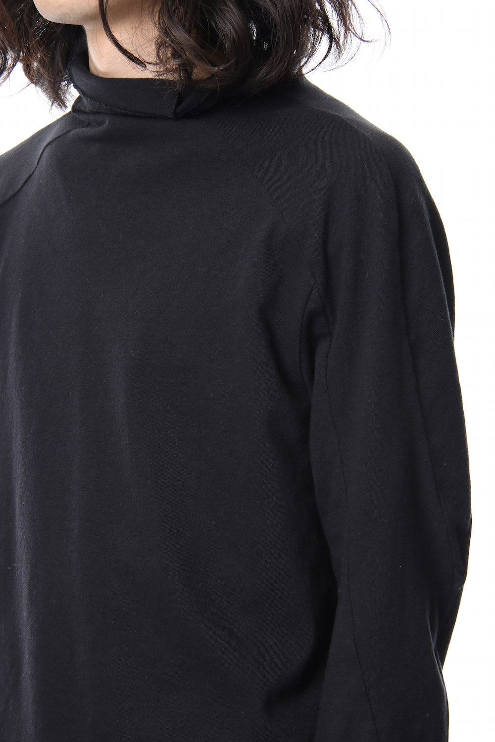 Neep silk × cotton jersey high neck  long sleeve T shirt