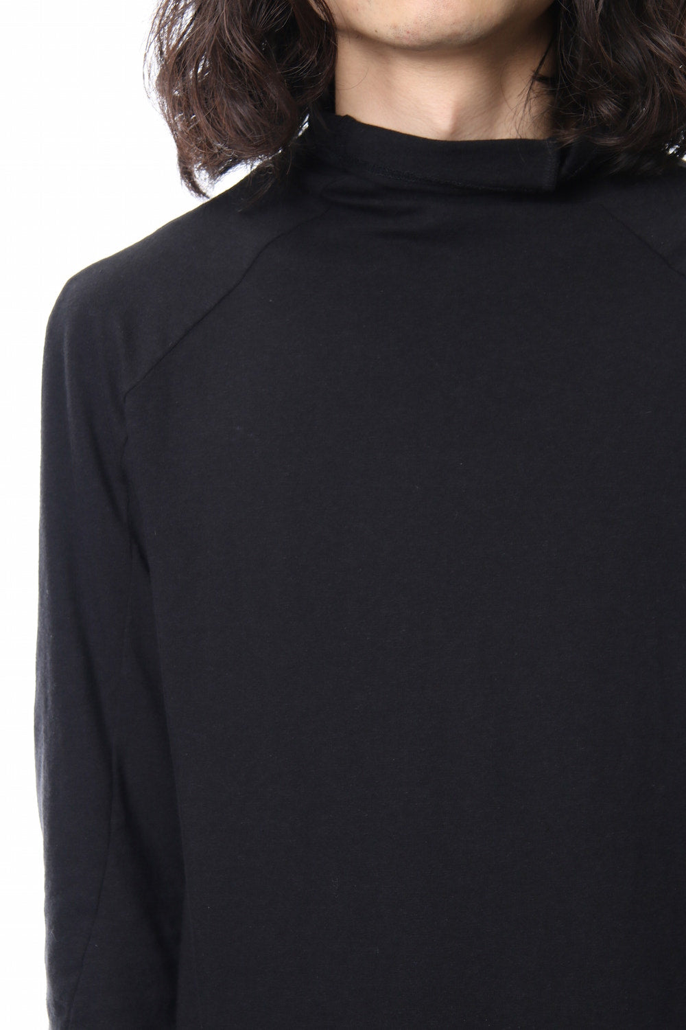 Neep silk × cotton jersey high neck  long sleeve T shirt