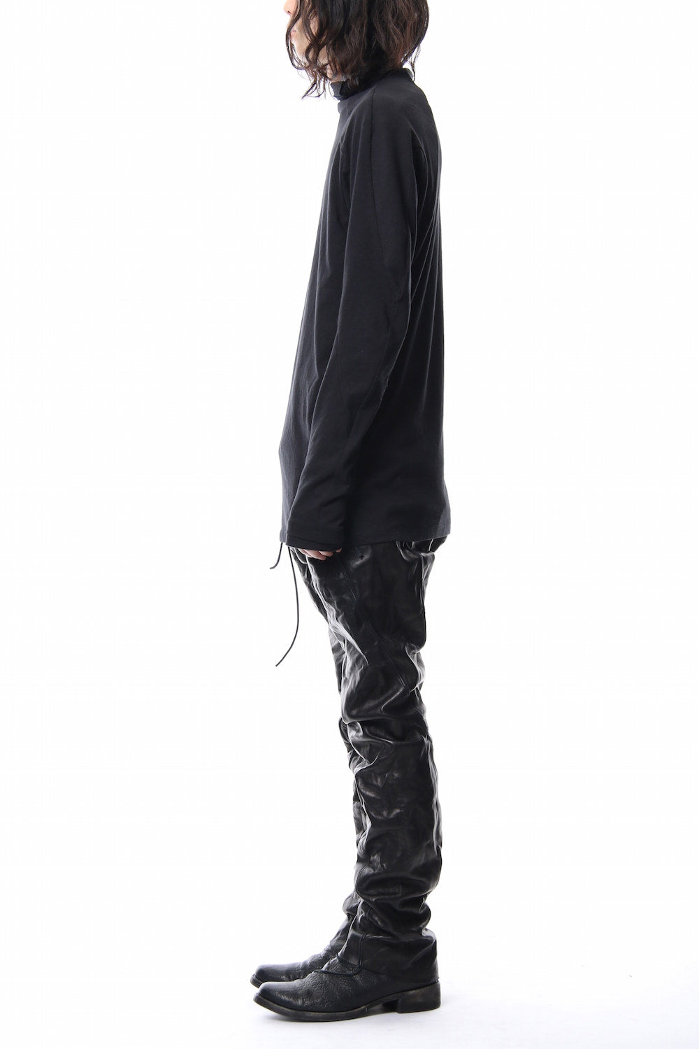 Neep silk × cotton jersey high neck  long sleeve T shirt