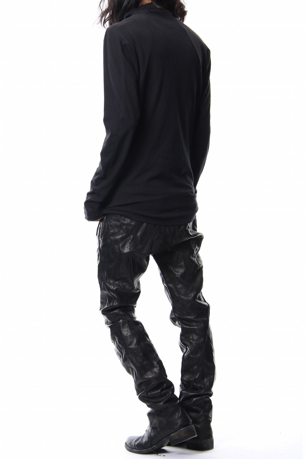 Neep silk × cotton jersey high neck  long sleeve T shirt