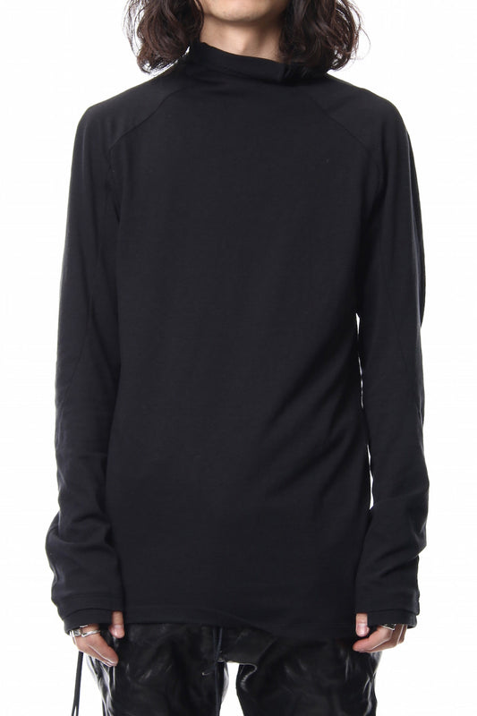 Neep silk × cotton jersey high neck  long sleeve T shirt