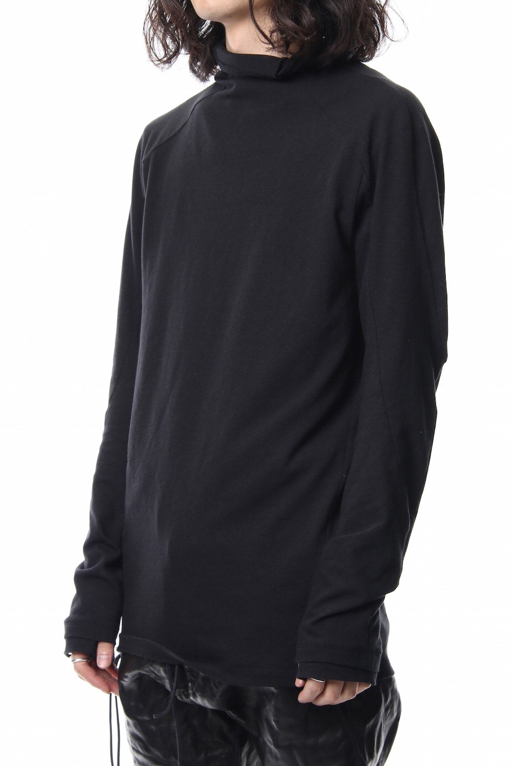 Neep silk × cotton jersey high neck  long sleeve T shirt