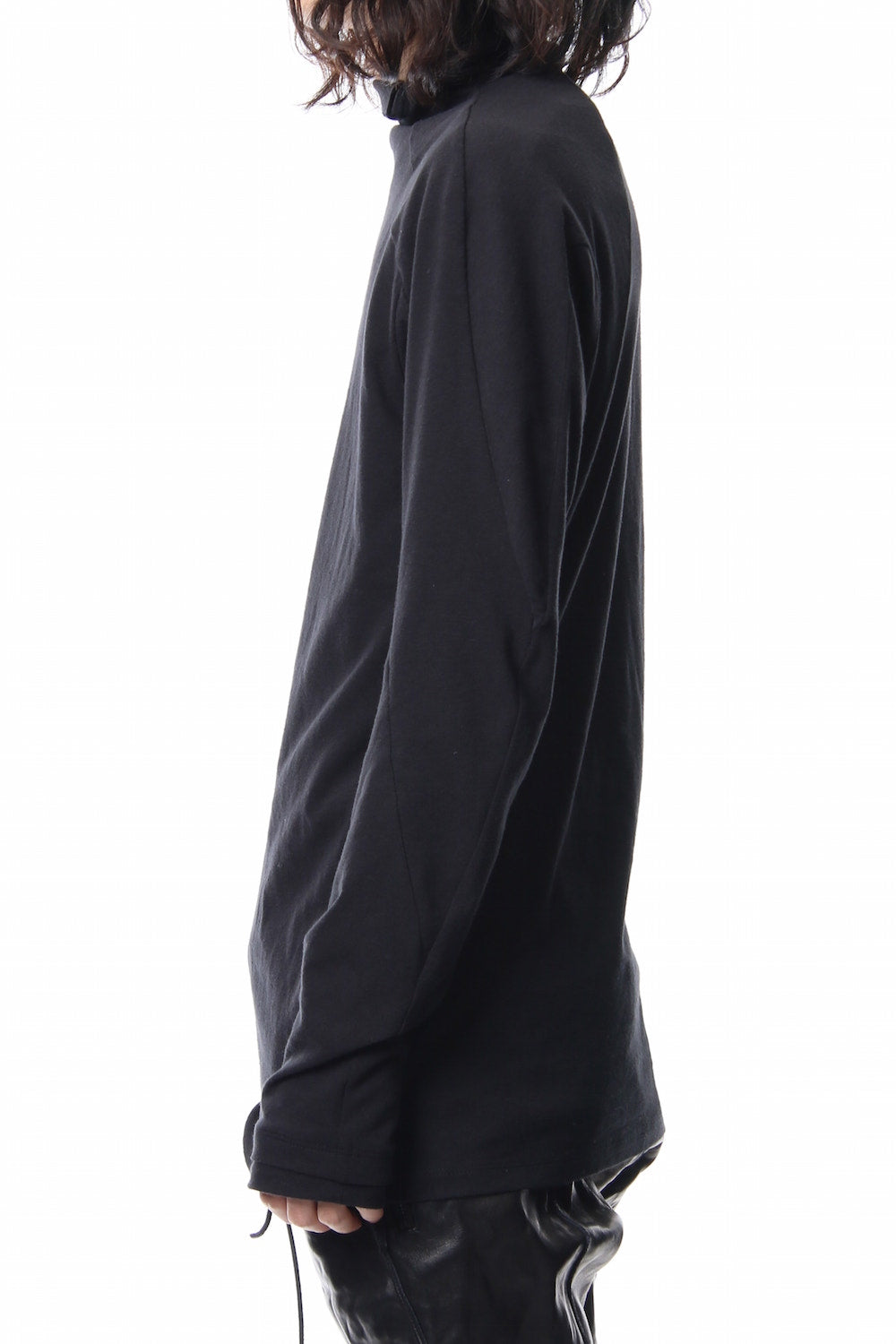 Neep silk × cotton jersey high neck  long sleeve T shirt