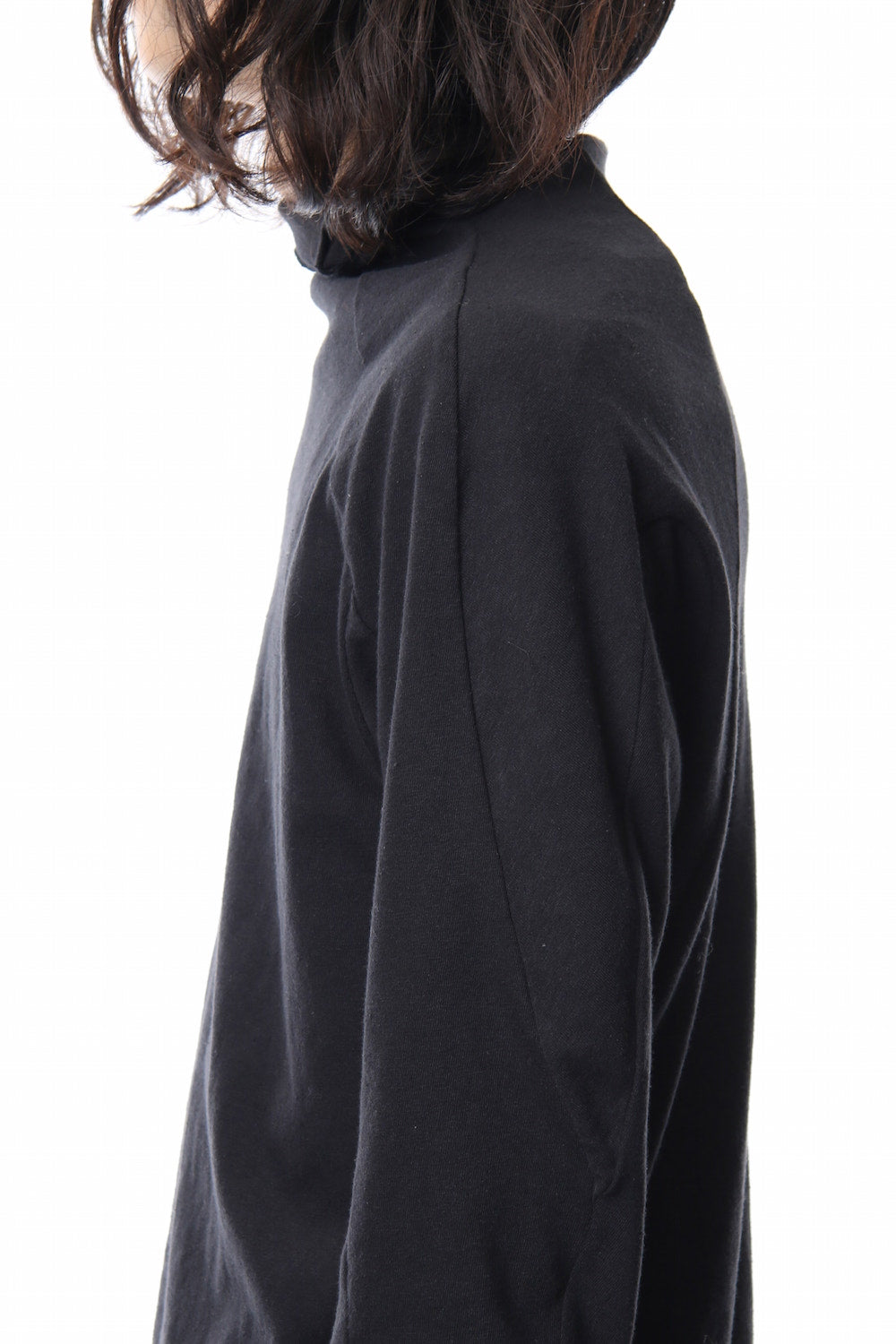 Neep silk × cotton jersey high neck  long sleeve T shirt