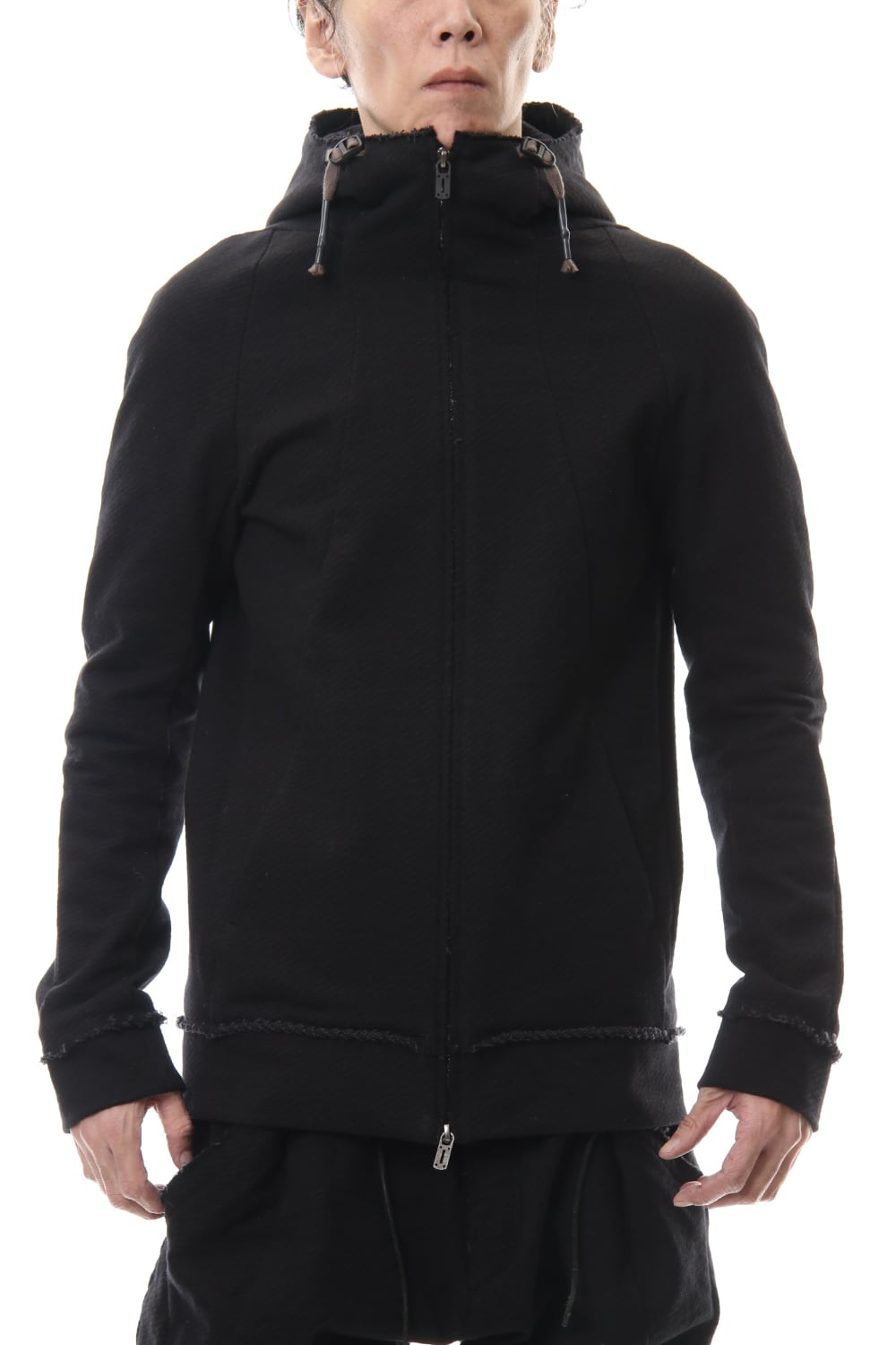 Heavy cotton jersey Hooded Jacket