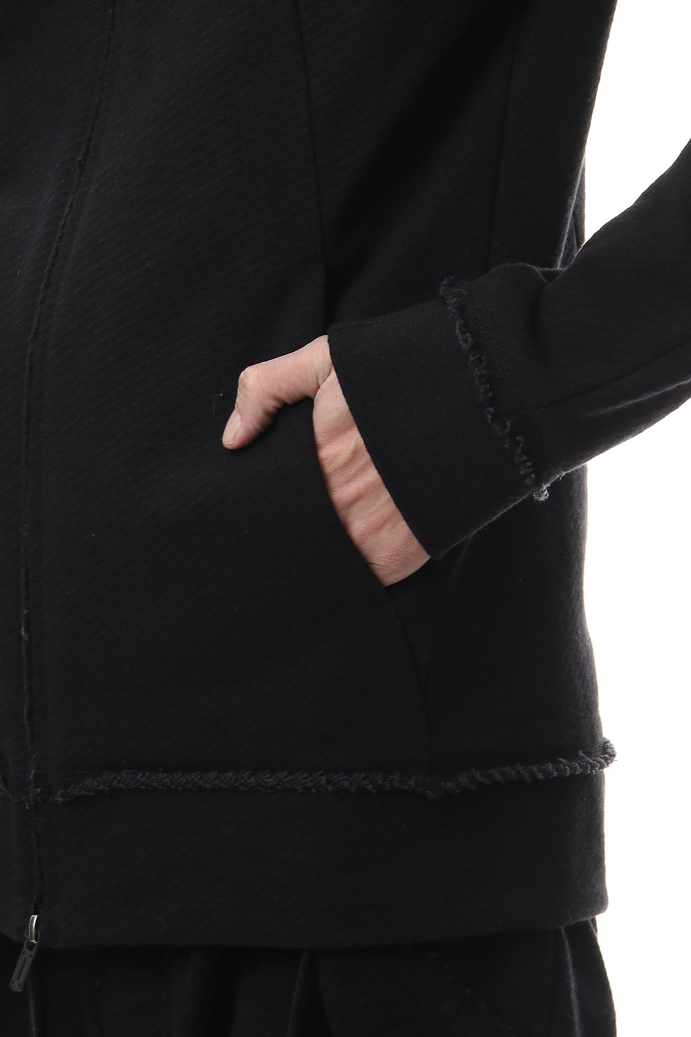 Heavy cotton jersey Hooded Jacket