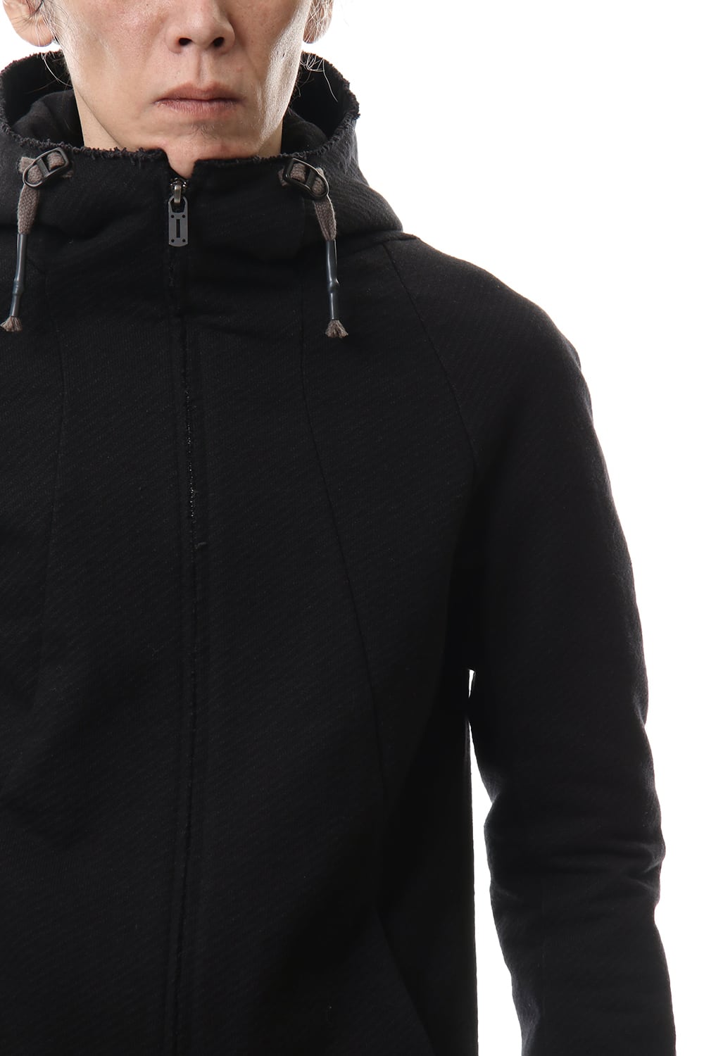 Heavy cotton jersey Hooded Jacket