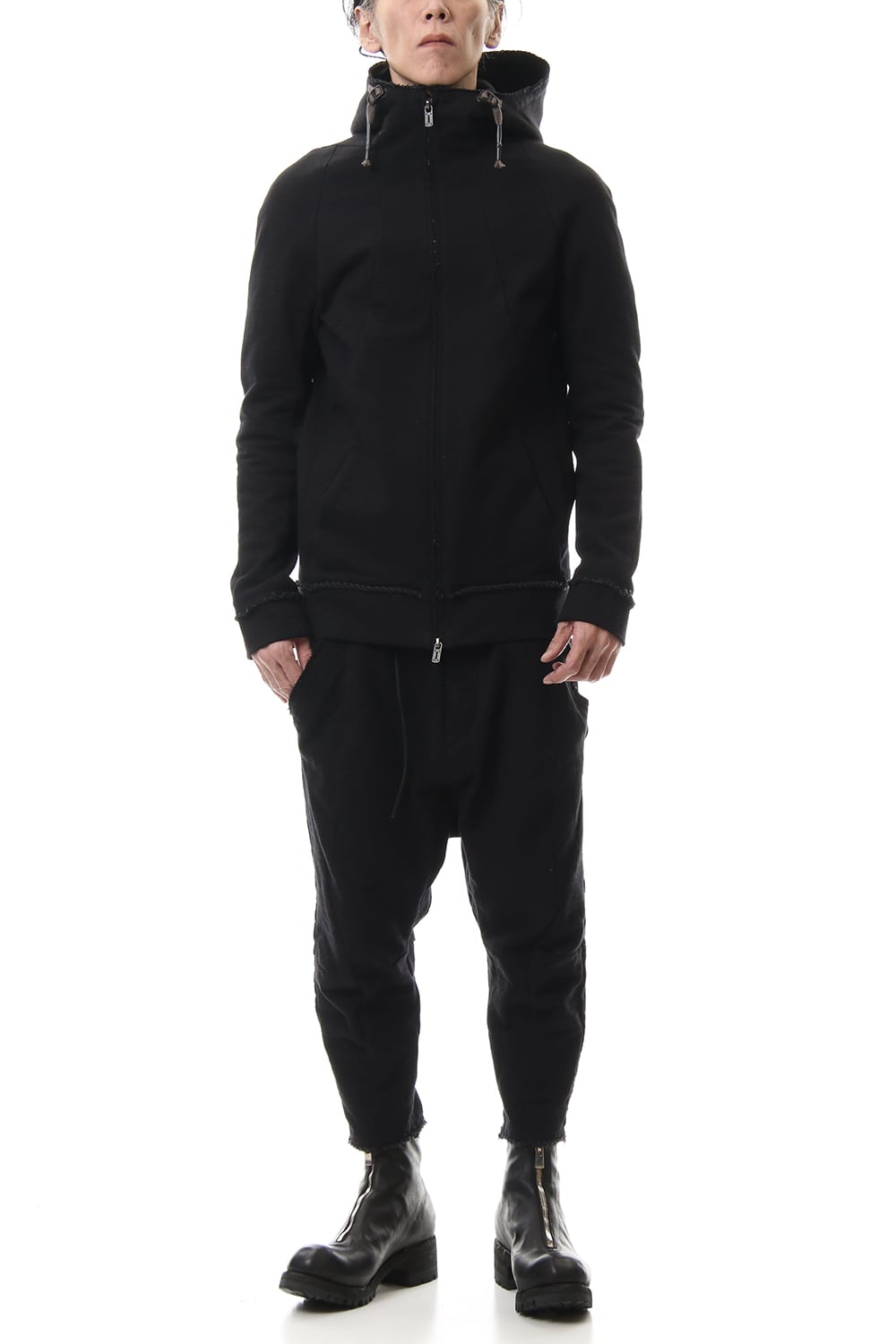 Heavy cotton jersey Hooded Jacket