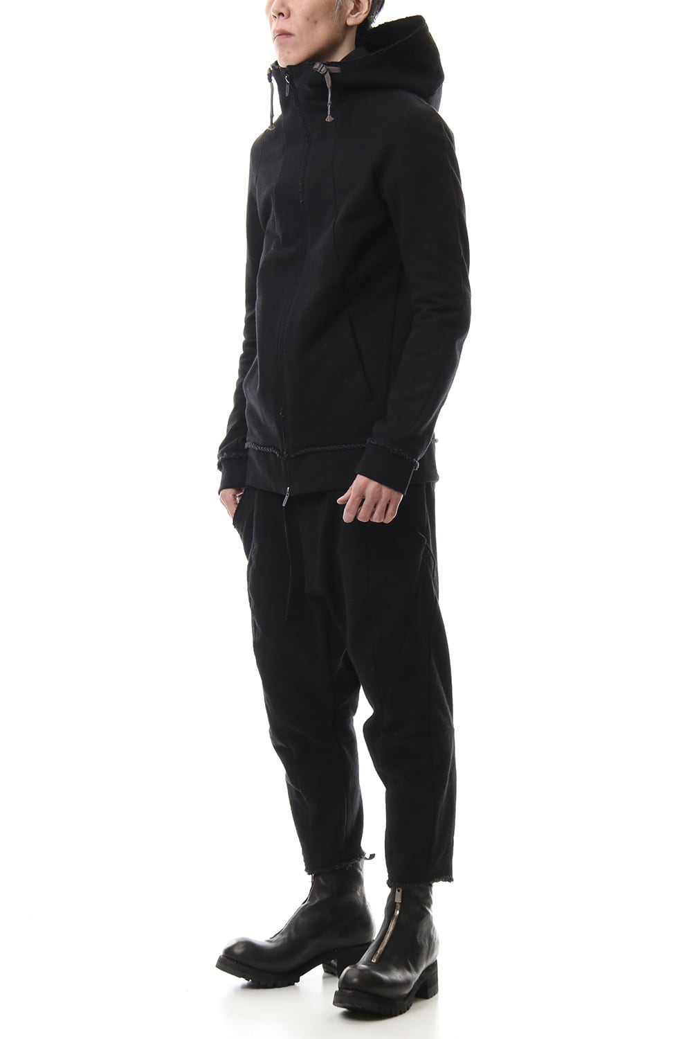 Heavy cotton jersey Hooded Jacket