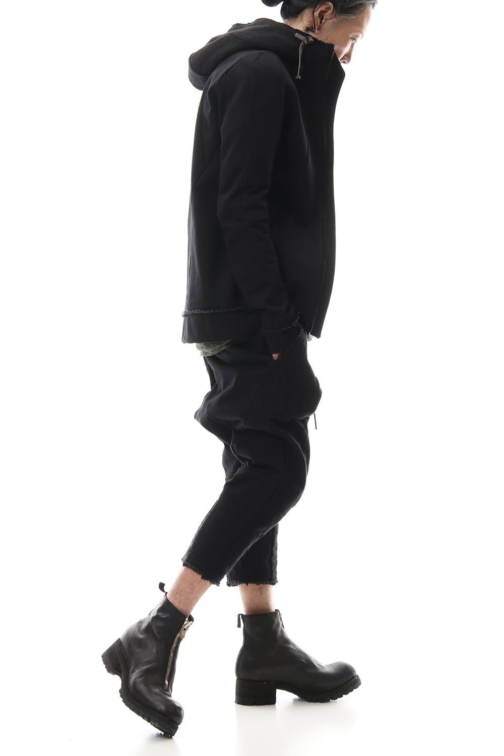 Heavy cotton jersey Hooded Jacket