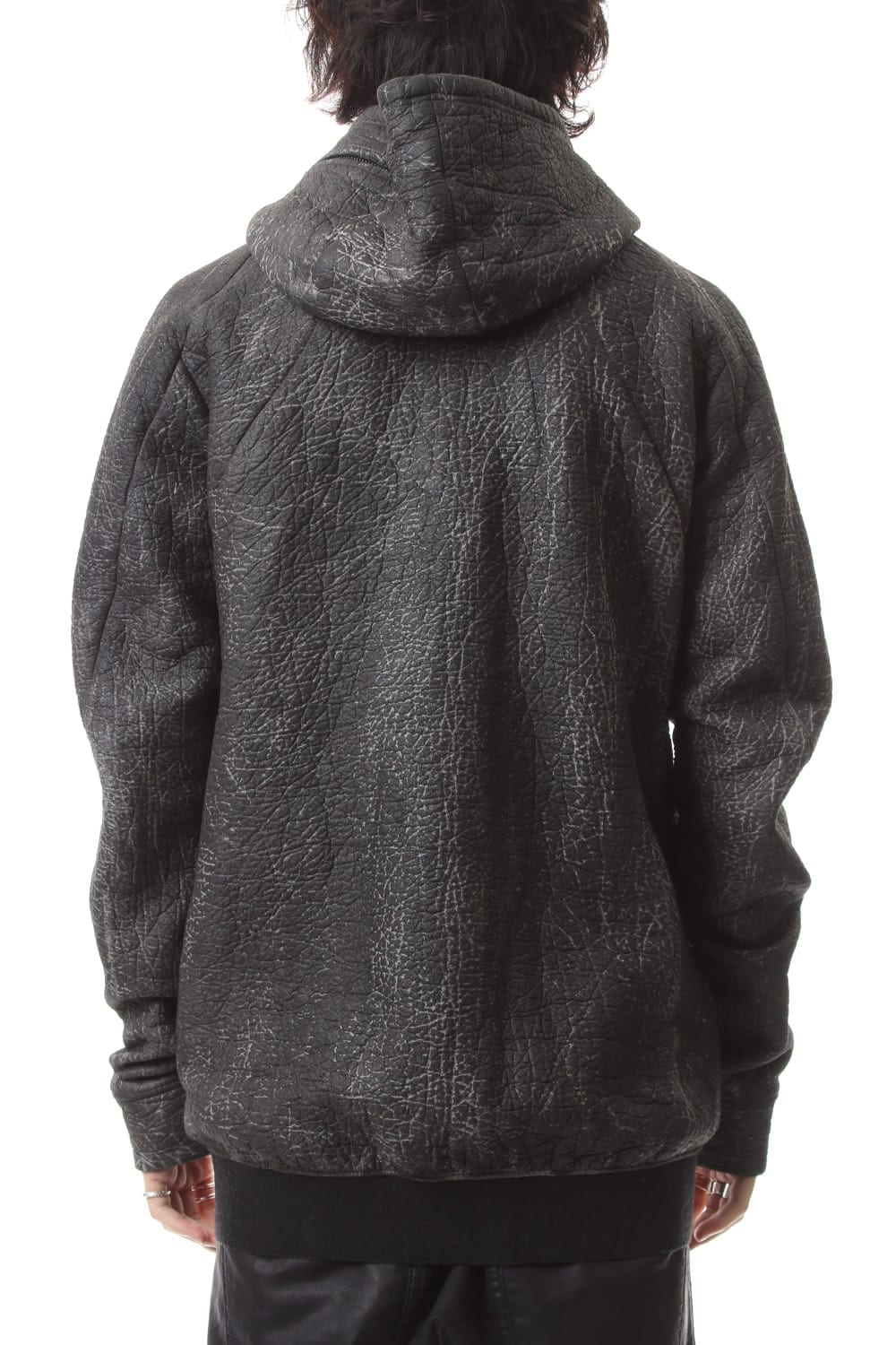 Cracking Fleece Pile Cold Dye Zip Up Parka