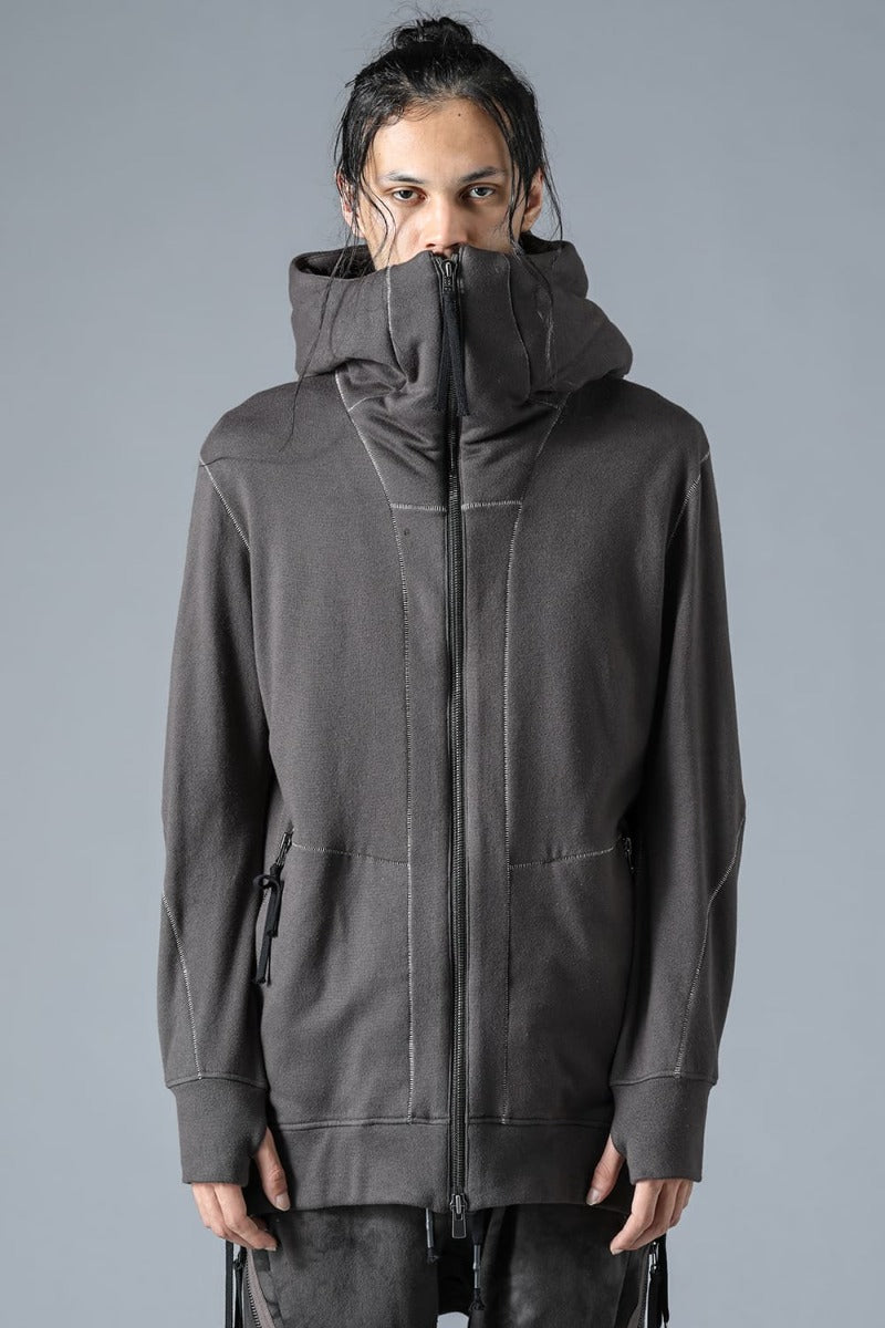 Untwisted yarn-lined hooded jacket Charcoal