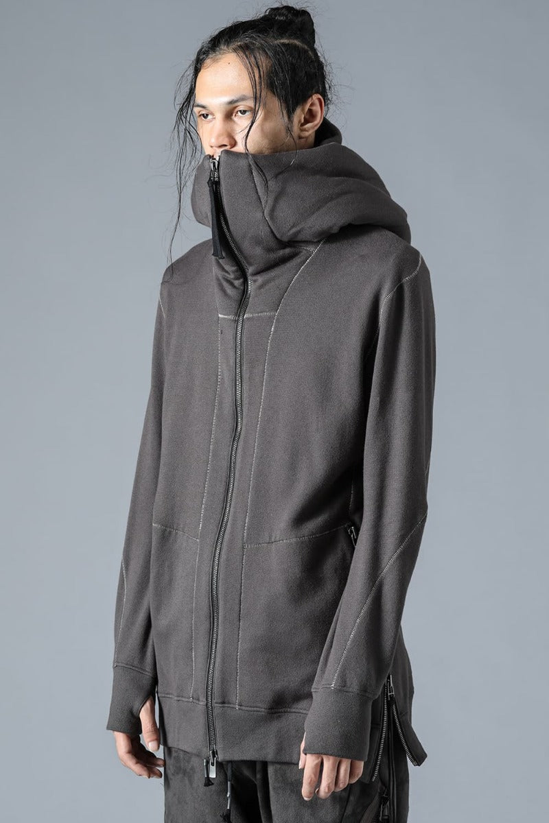 Untwisted yarn-lined hooded jacket Charcoal