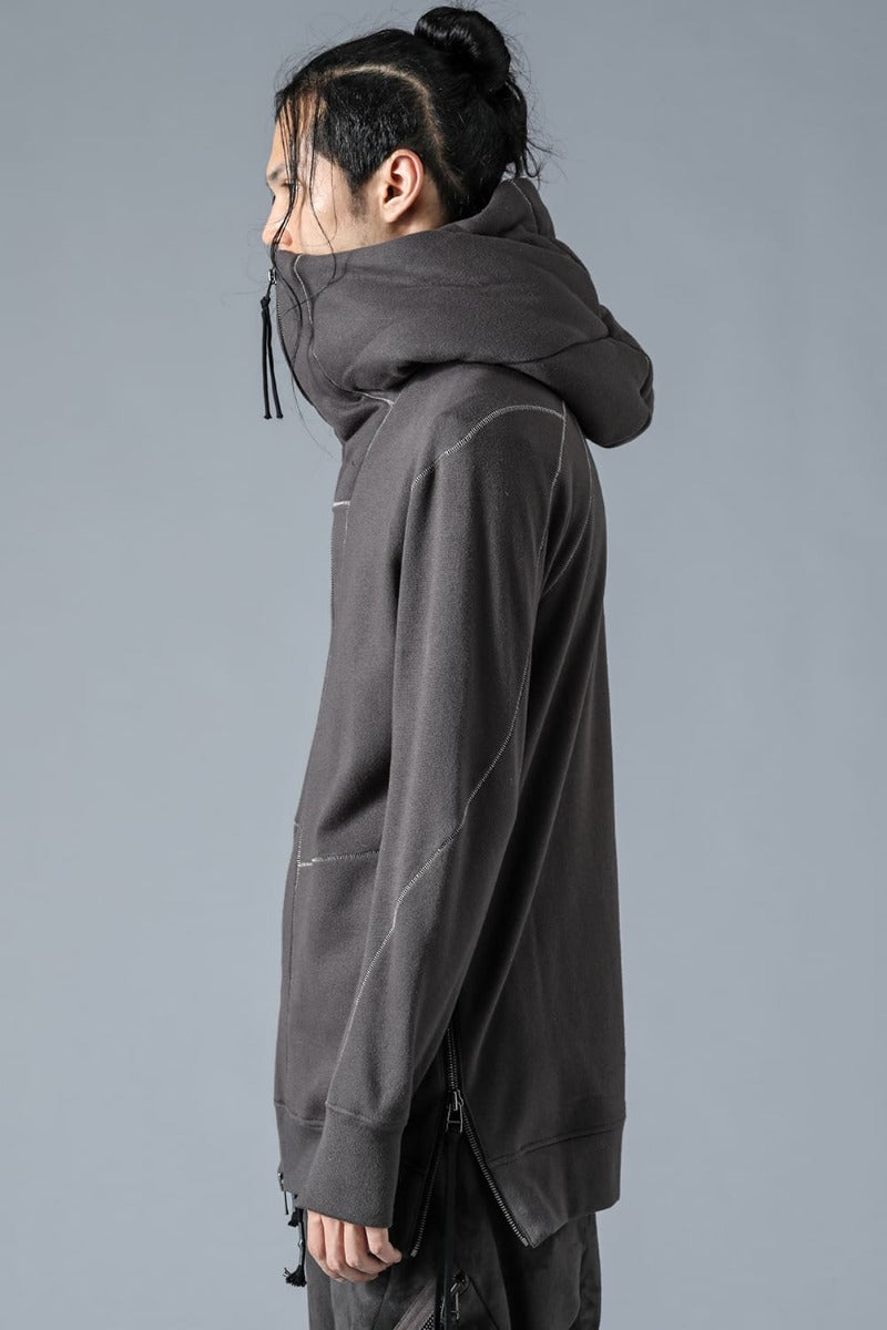 Untwisted yarn-lined hooded jacket Charcoal