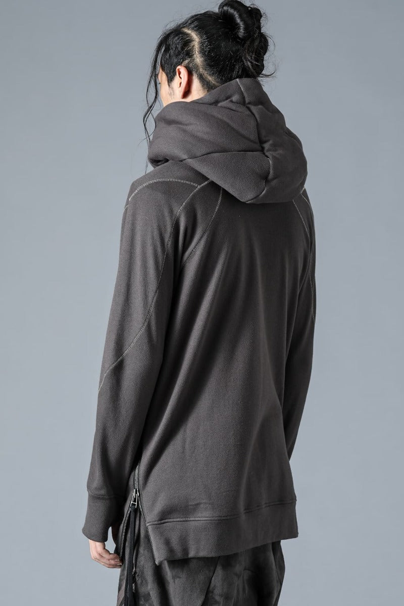 Untwisted yarn-lined hooded jacket Charcoal