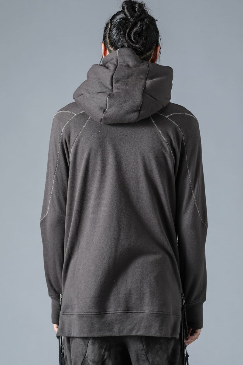 Untwisted yarn-lined hooded jacket Charcoal