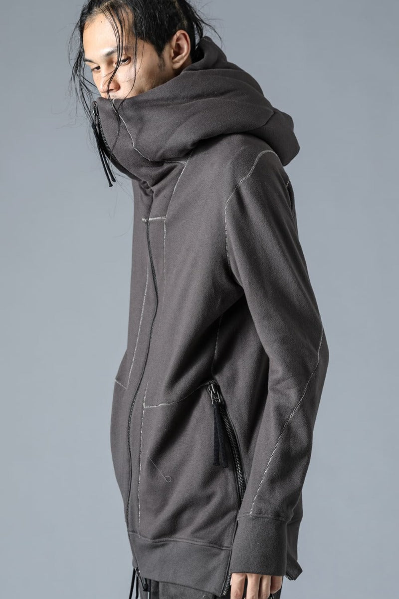 Untwisted yarn-lined hooded jacket Charcoal