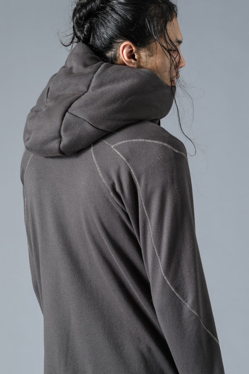 Untwisted yarn-lined hooded jacket Charcoal