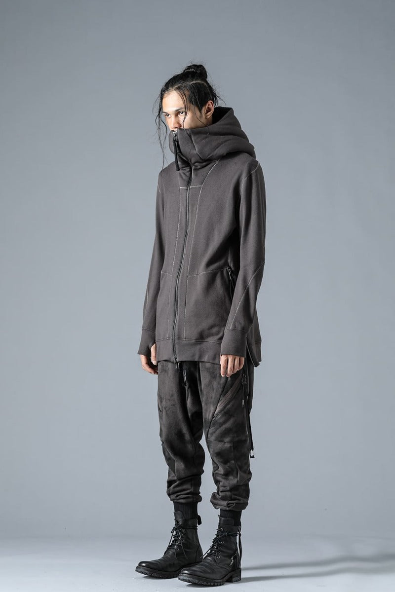 Untwisted yarn-lined hooded jacket Charcoal