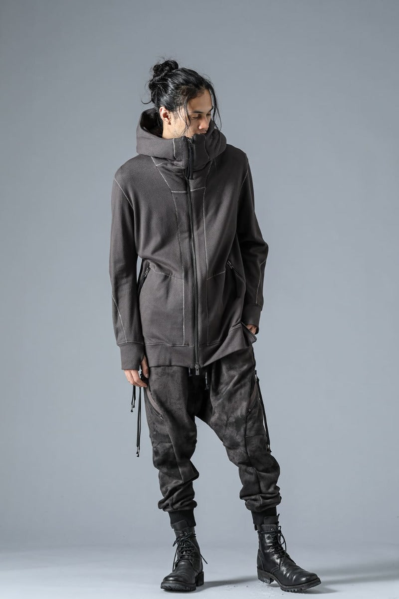 Untwisted yarn-lined hooded jacket Charcoal