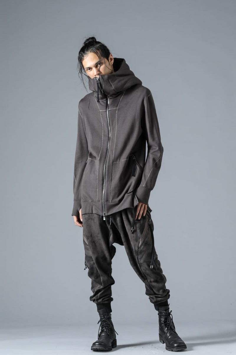 Untwisted yarn-lined hooded jacket Charcoal