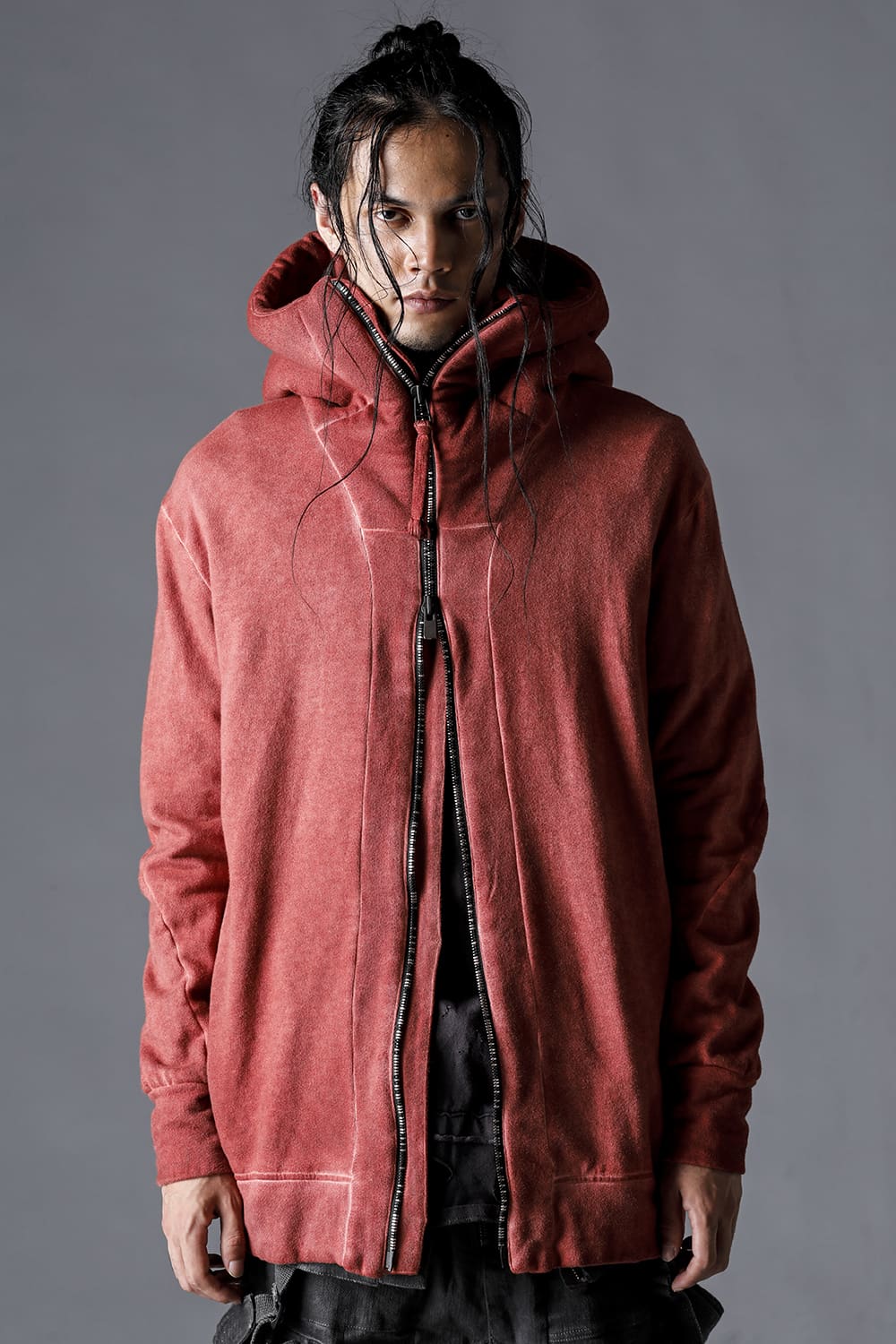 Untwisted Fleece-Lined Hooded Jacket Brick