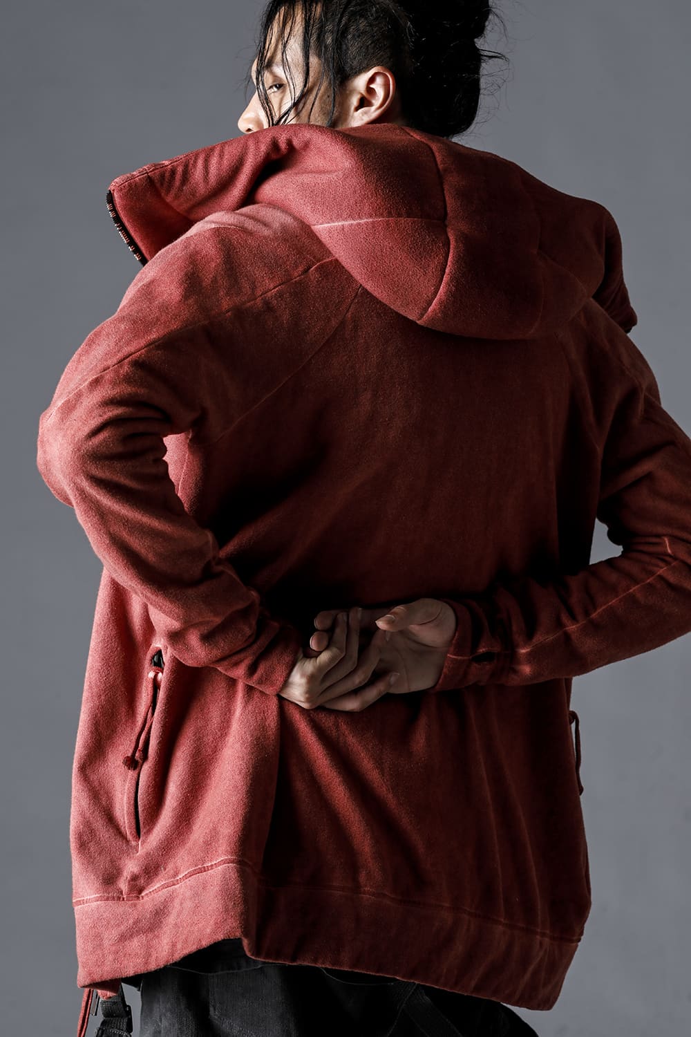 Untwisted Fleece-Lined Hooded Jacket Brick