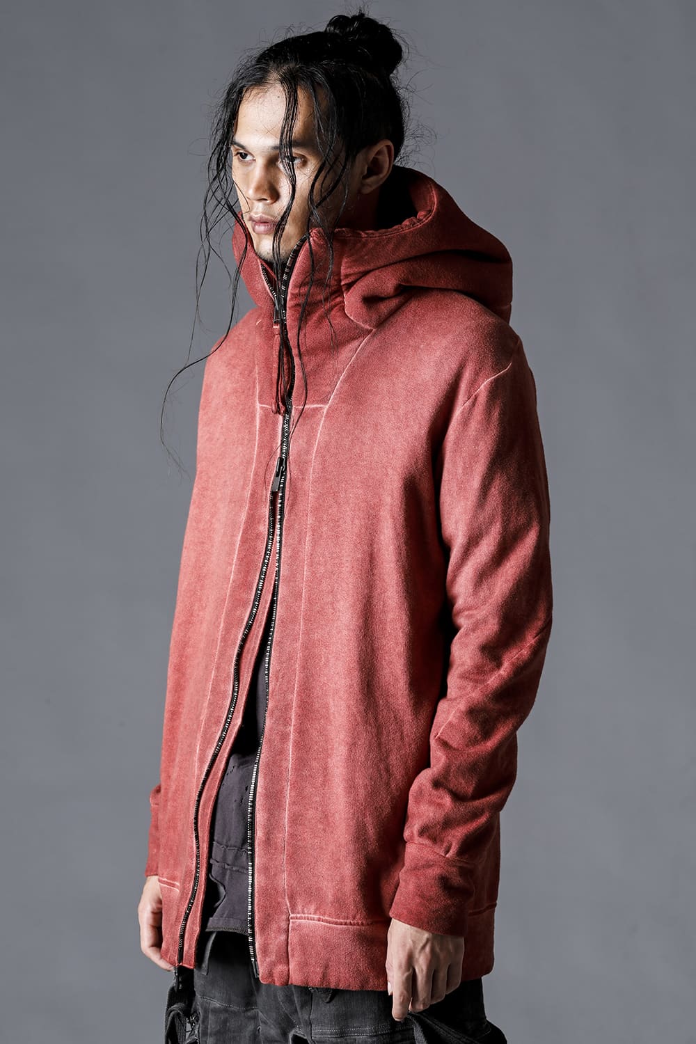 Untwisted Fleece-Lined Hooded Jacket Brick