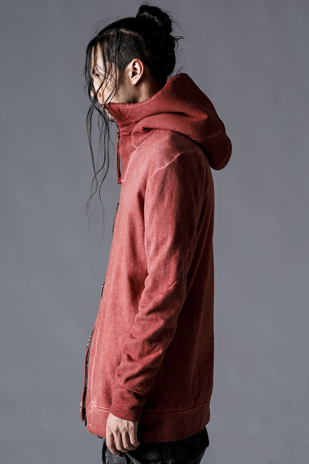 Untwisted Fleece-Lined Hooded Jacket Brick