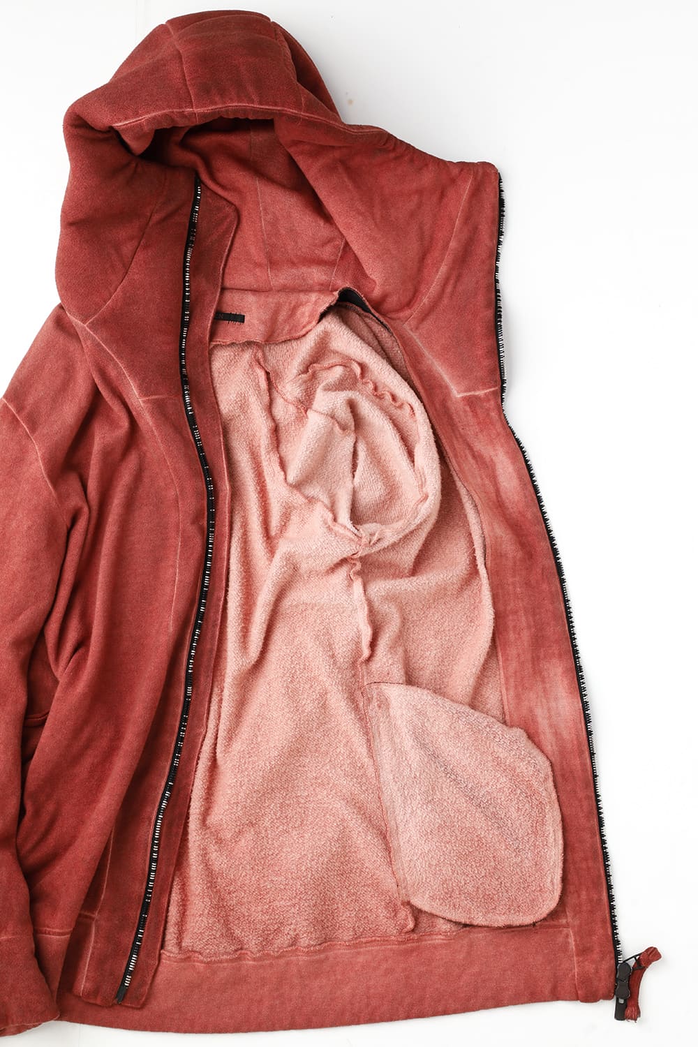 Untwisted Fleece-Lined Hooded Jacket Brick